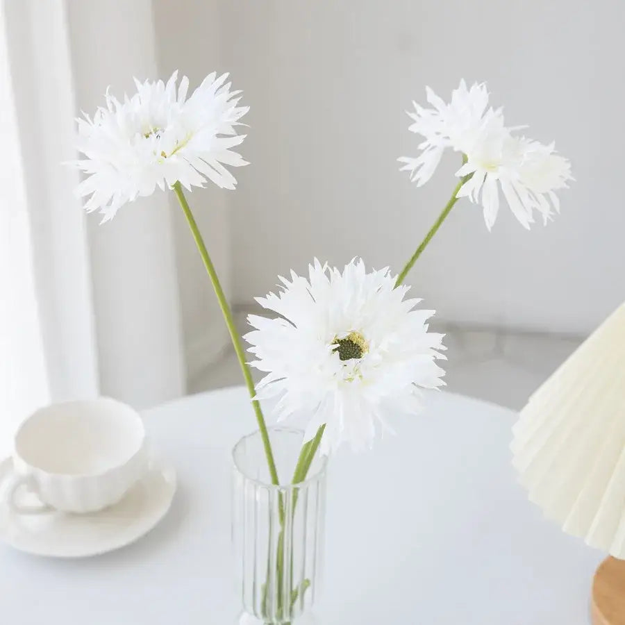 Pink brushed gerbera vase living room floral decor