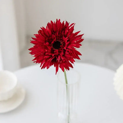 Pink brushed gerbera vase living room floral decor