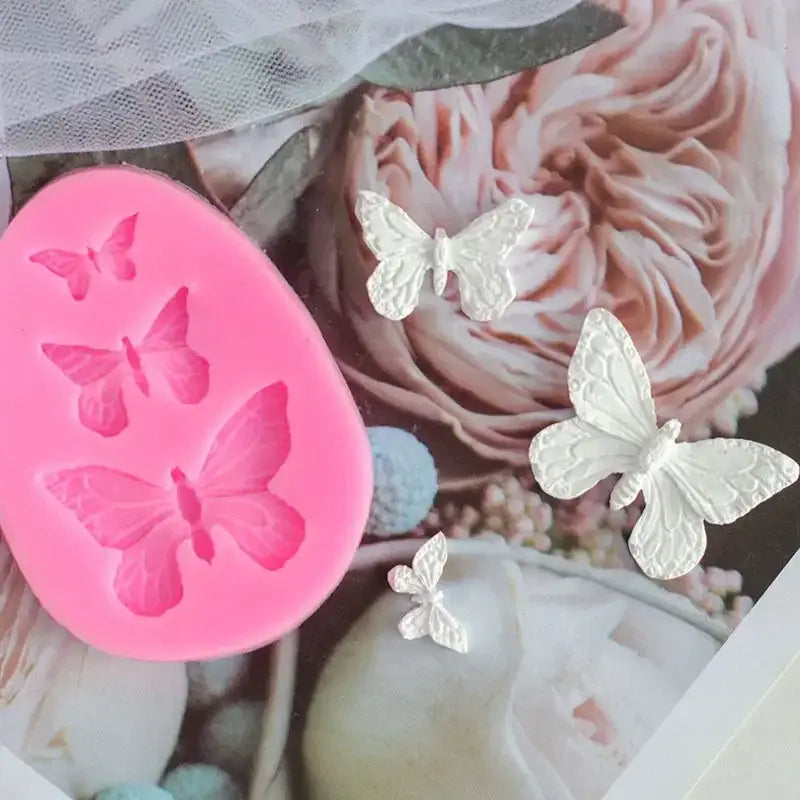 Pink butterfly silicone fondant mold kitchen cake decorating tool
