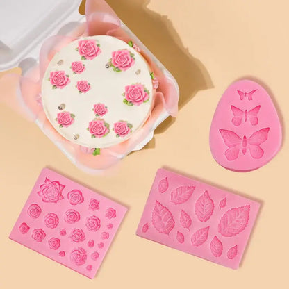 Pink butterfly silicone fondant mold kitchen cake decorating tool