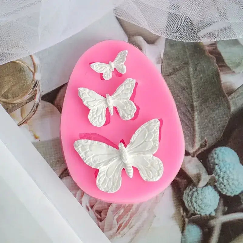 Pink butterfly silicone fondant mold kitchen cake decorating tool