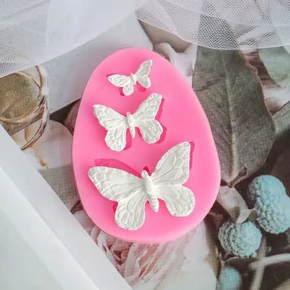Pink butterfly silicone fondant mold kitchen cake decorating tool