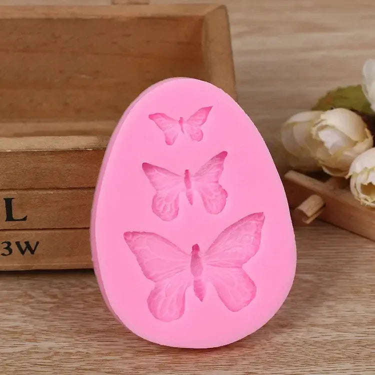Pink butterfly silicone fondant mold kitchen cake decorating tool