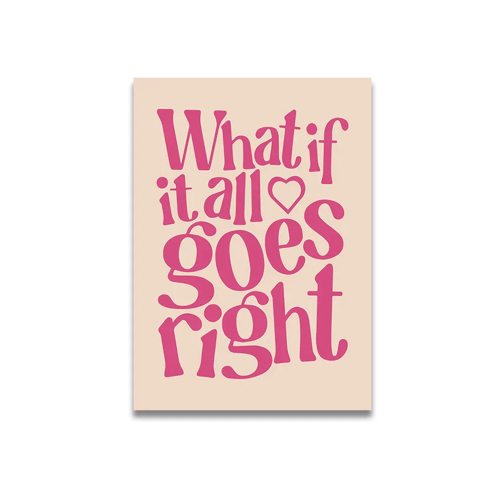 DecorBites™ Pink Cartoon Print Canvas Wall Art