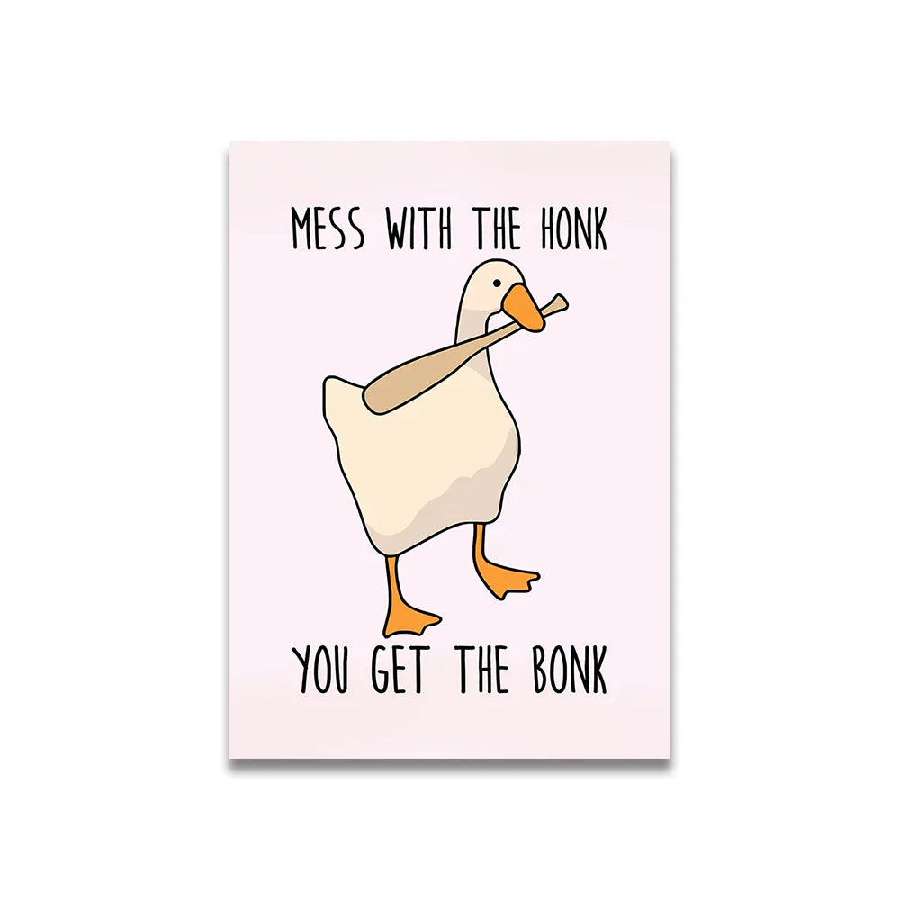 DecorBites™ Pink Cartoon Print Canvas Wall Art