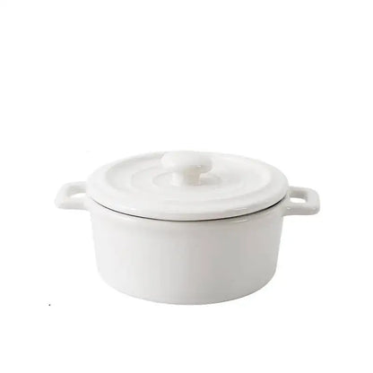 Pink ceramic mini soup and dessert bowl with lid kitchen cookware