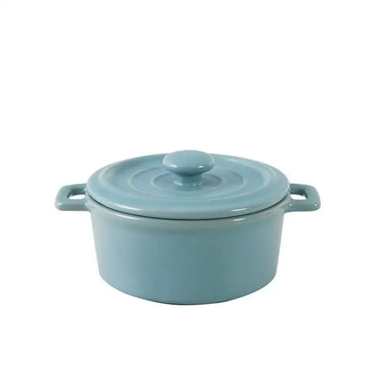 Pink ceramic mini soup and dessert bowl with lid kitchen cookware