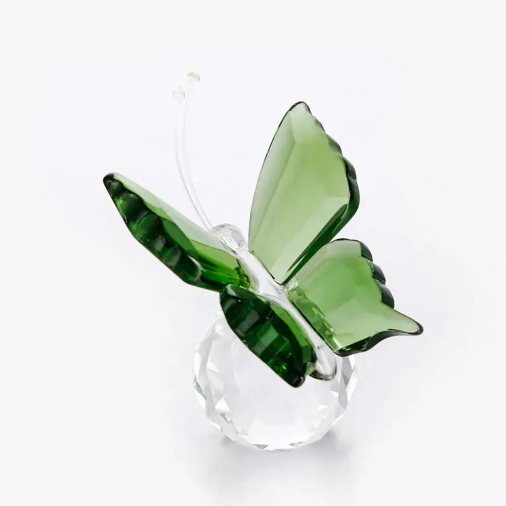 Pink & clear crystal butterfly figurine bedroom decor ornament