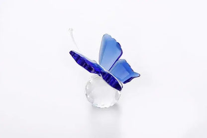 Pink & clear crystal butterfly figurine bedroom decor ornament