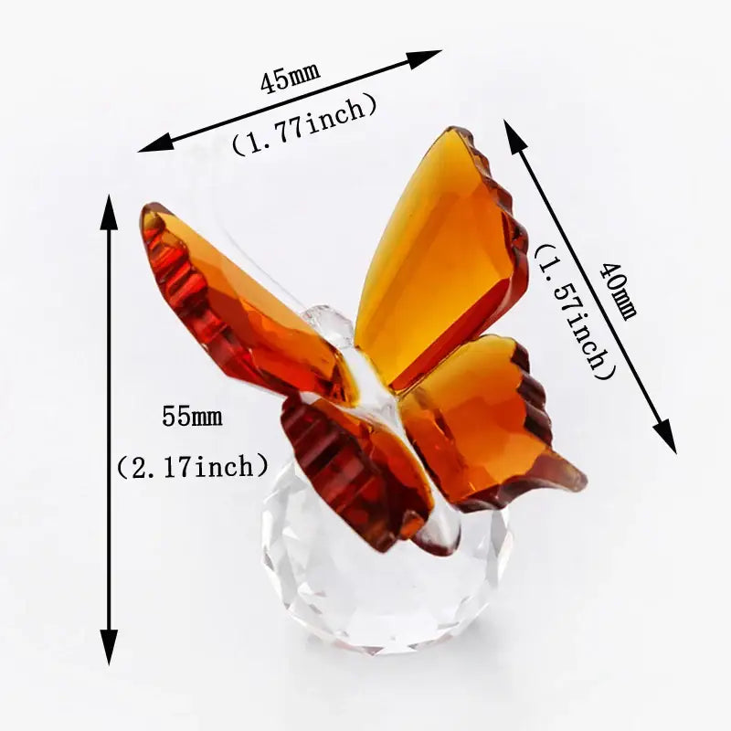Pink & clear crystal butterfly figurine bedroom decor ornament