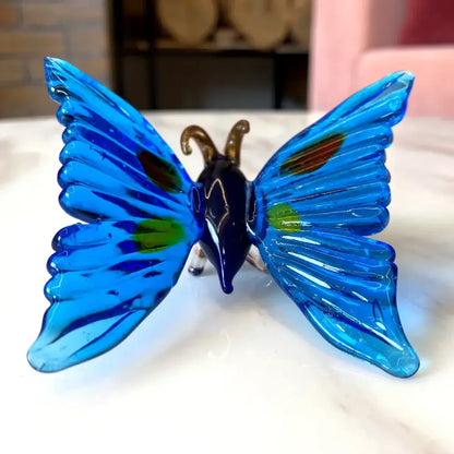 Pink & clear crystal butterfly figurine bedroom decor ornament