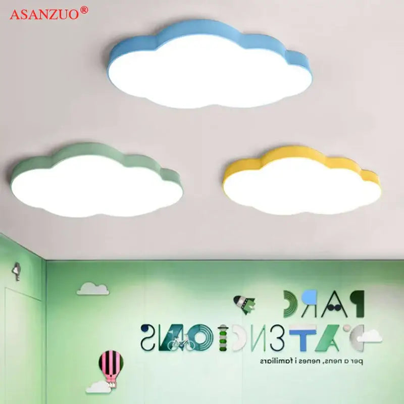 Pink cloud led kids ceiling light bedroom fixture