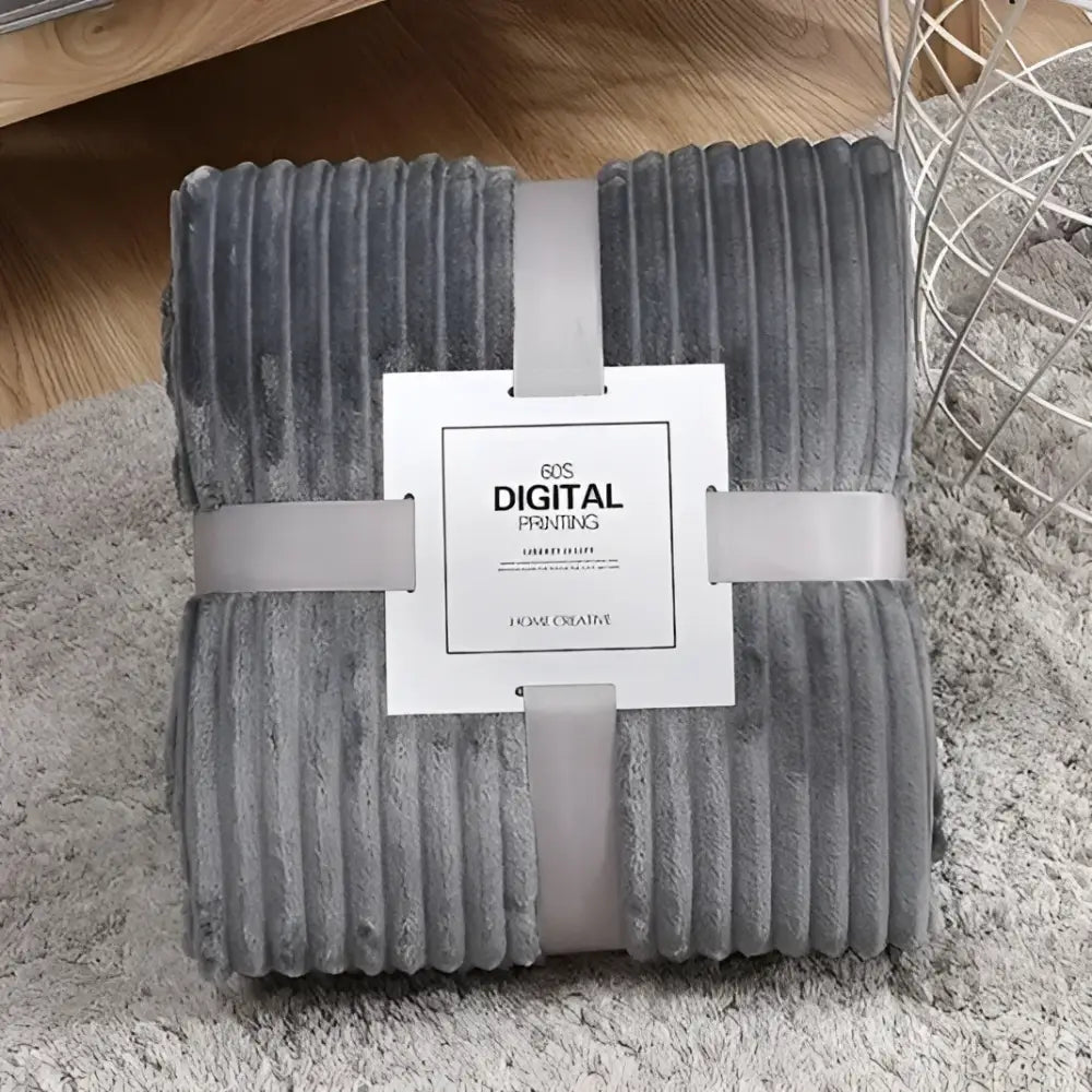 Pink cozy striped flannel fleece blanket bedroom throw