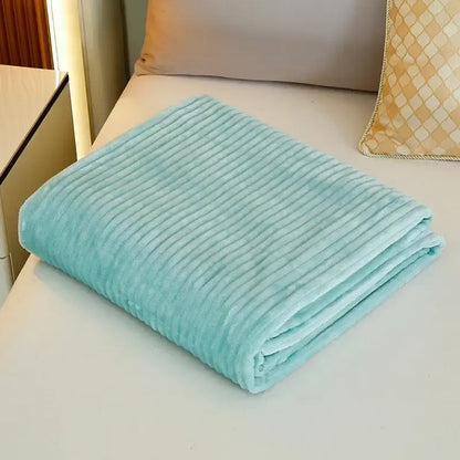 Pink cozy striped flannel fleece blanket bedroom throw