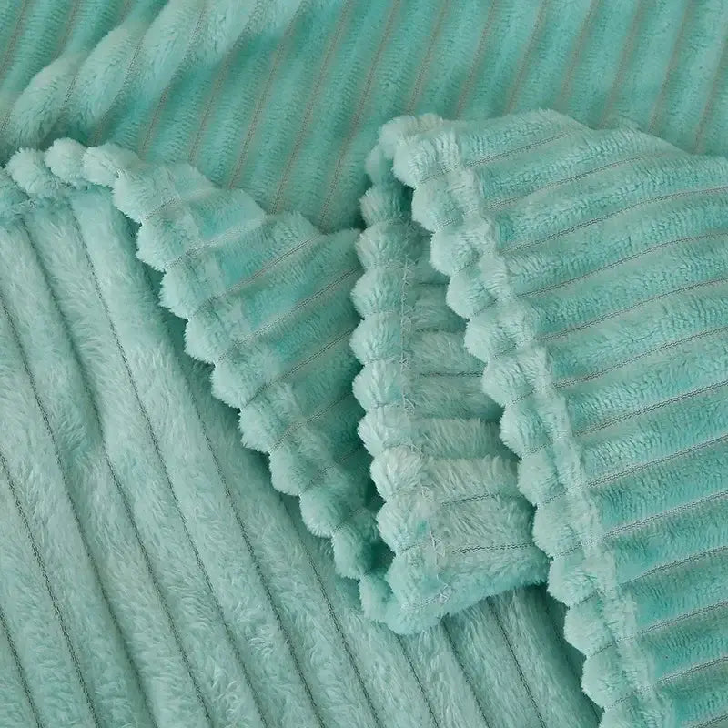 Pink cozy striped flannel fleece blanket bedroom throw