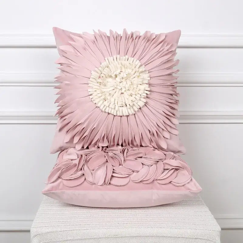 Pink daisy sunflower plush pillowcase bedroom floral cushion cover