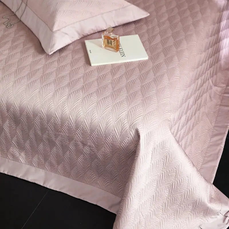 Pink diamond quilted cool lyocell fiber bedspread set bedroom