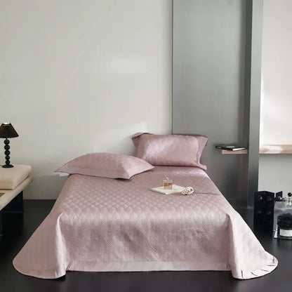 Pink diamond quilted cool lyocell fiber bedspread set bedroom