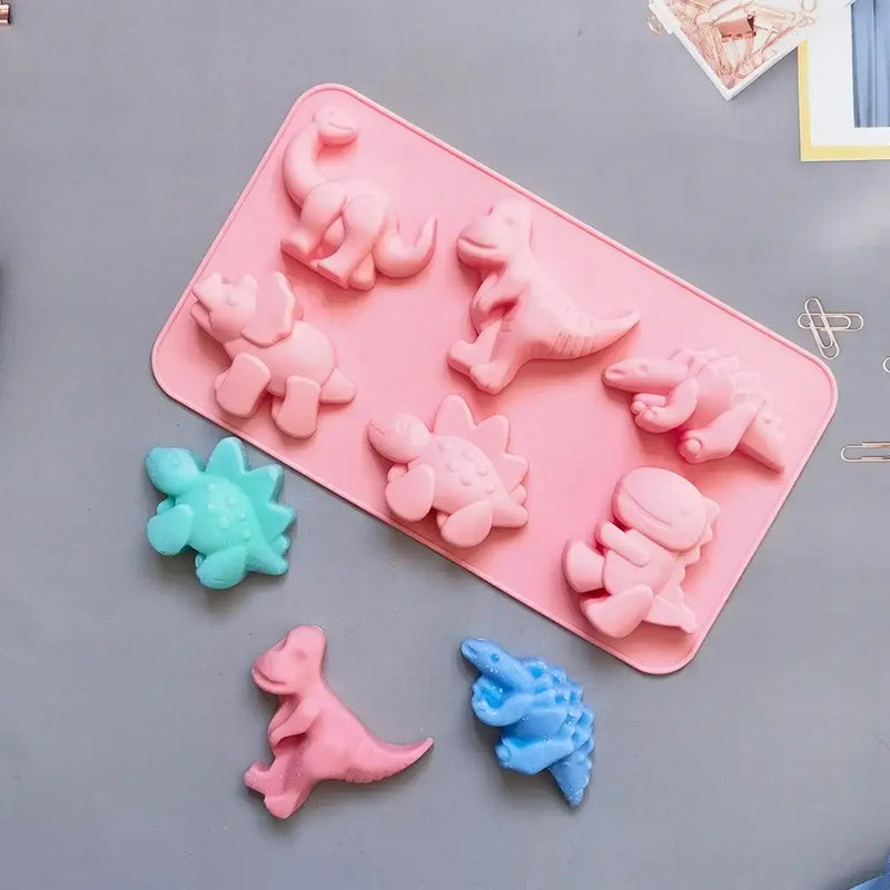 Pink dino silicone cake mold kitchen baking tray