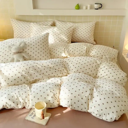 Pink floral double layer yarn bedspread set bedroom bedding
