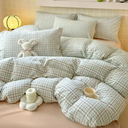 Pink floral double layer yarn bedspread set bedroom bedding