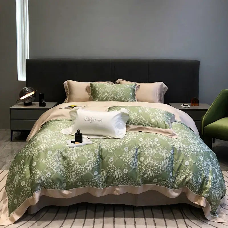 Pink floral eucalyptus lyocell flowers duvet set bedroom bedding