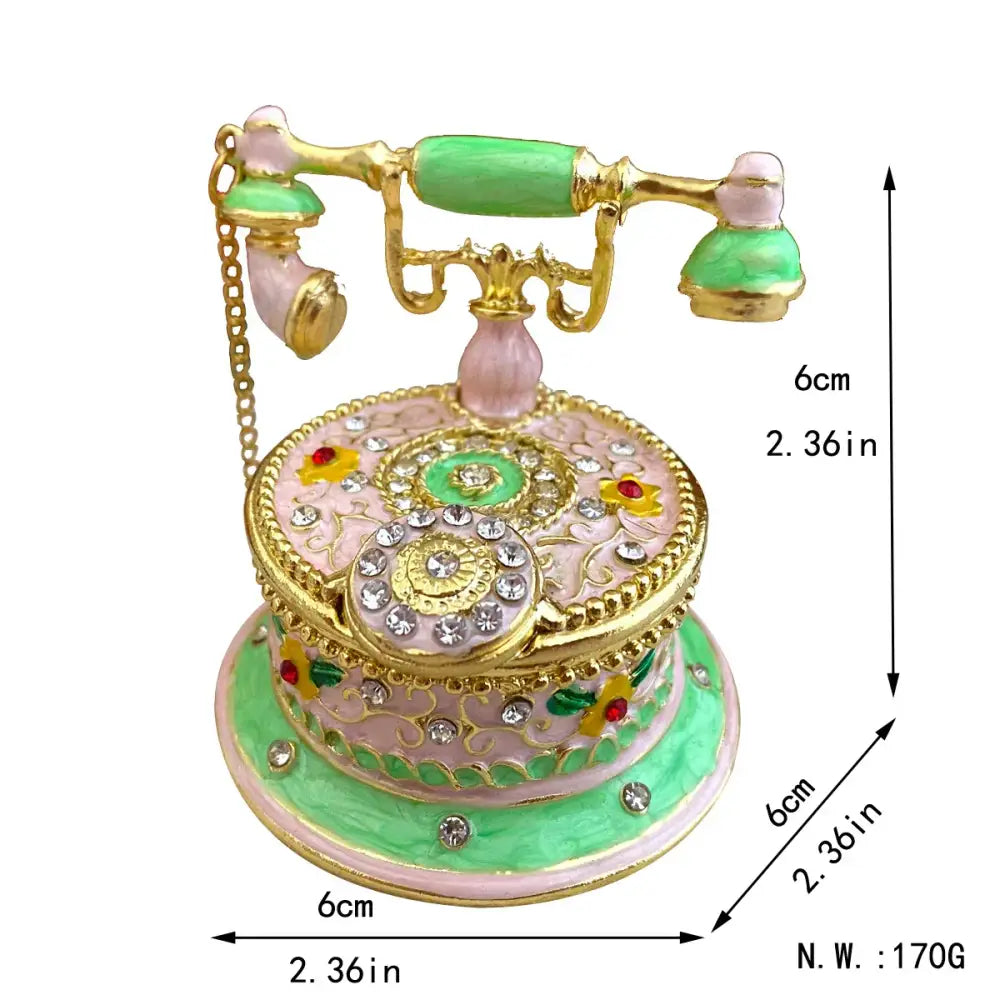 Pink floral heart jewelry trinket box bedroom storage case