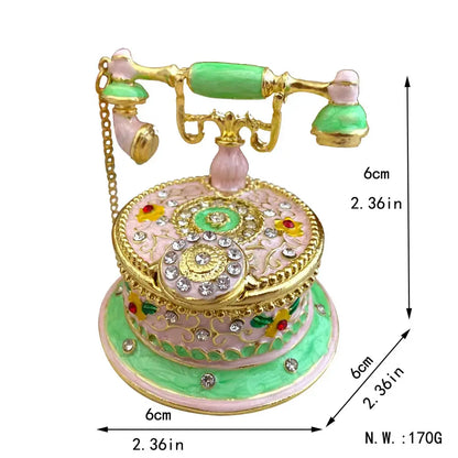 Pink floral heart jewelry trinket box bedroom storage case