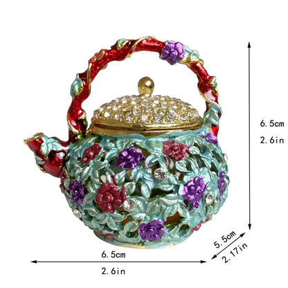 Pink floral heart jewelry trinket box bedroom storage case