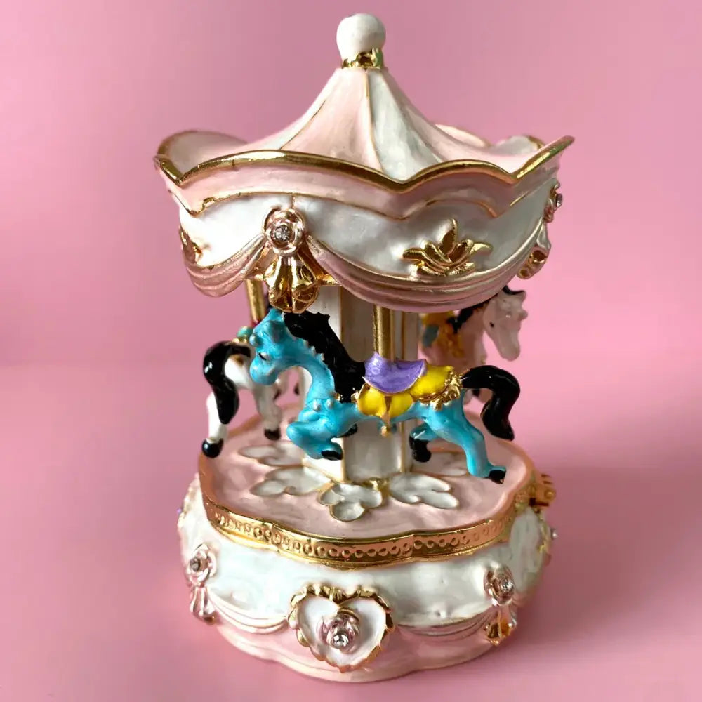 Pink floral heart jewelry trinket box bedroom storage case