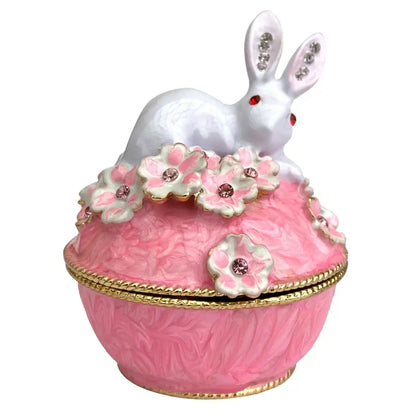 Pink floral heart jewelry trinket box bedroom storage case