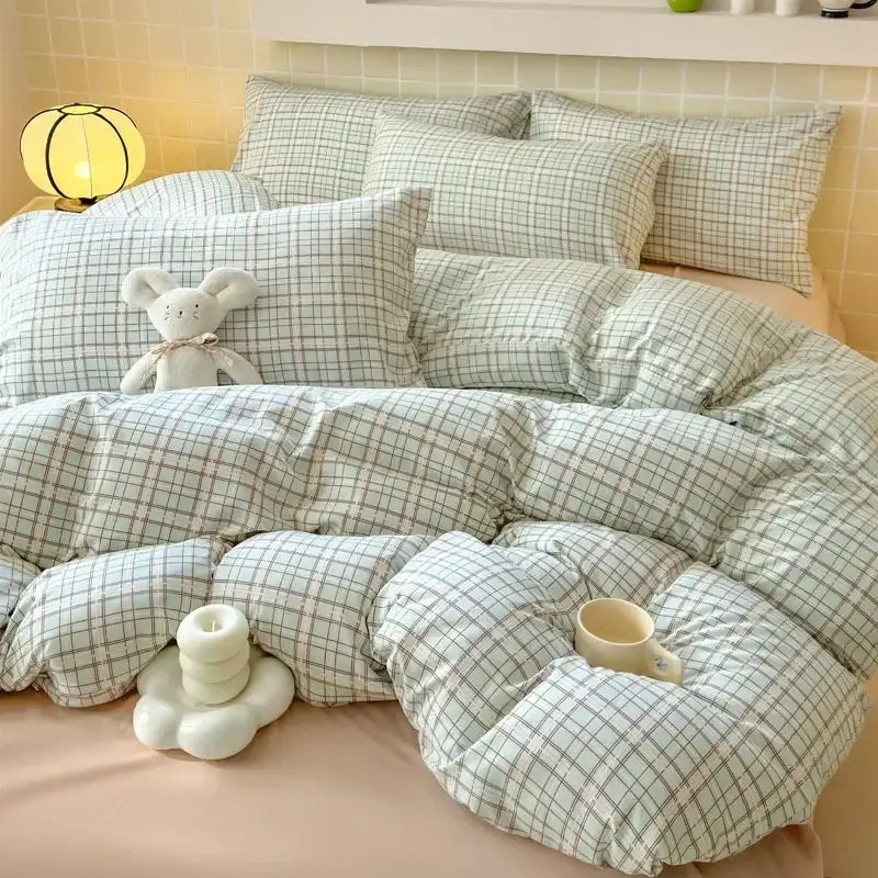 Pink floral jacquard fitted sheet set bedroom soft textured yarn