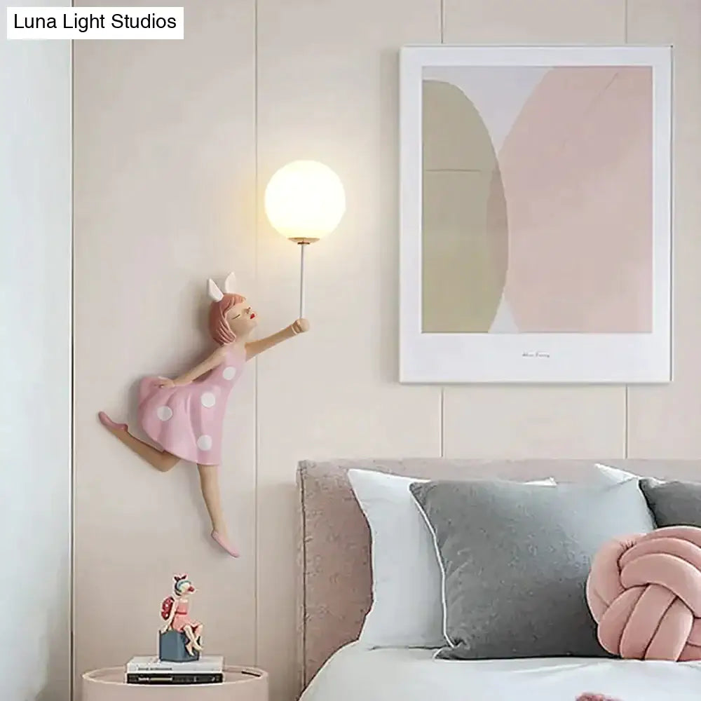 DecorBites™ Pink Girl Wall Lamp for Princess Room Girls Room