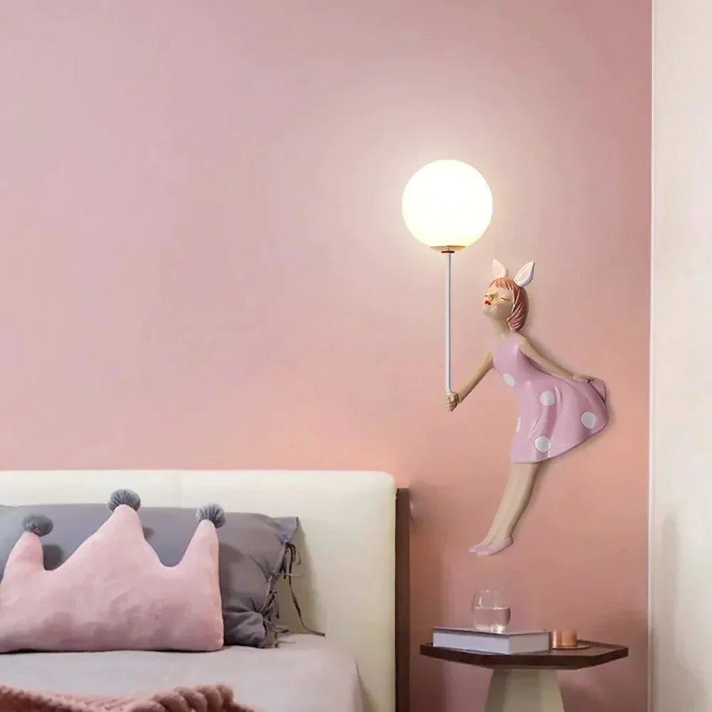 DecorBites™ Pink Girl Wall Lamp for Princess Room Girls Room
