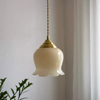 Pink glass copper led pendant light for kitchen kitchen decor