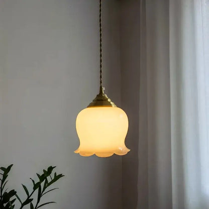 Pink glass copper led pendant light for kitchen kitchen decor