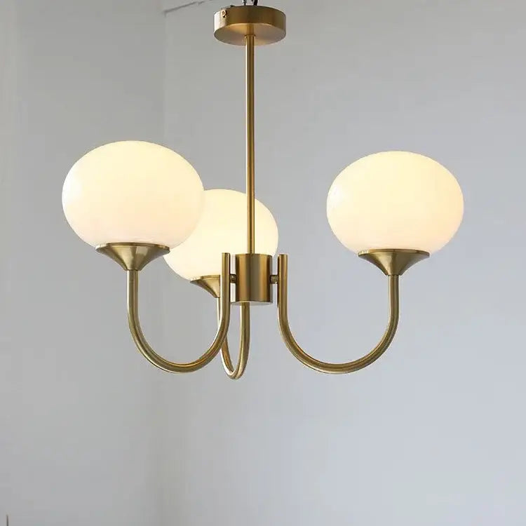 Pink glass globe designer loft pendant lights bedroom brass finish