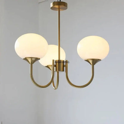 Pink glass globe designer loft pendant lights bedroom brass finish