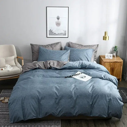 Pink & gray duvet cover set – bedroom bedding with throw blanket