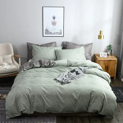 Pink & gray duvet cover set – bedroom bedding with throw blanket