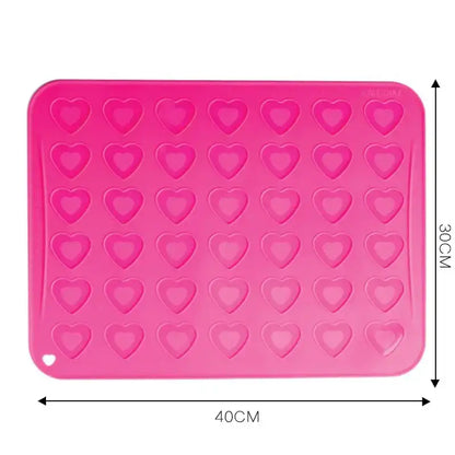 Pink heart silicone macaron baking mat kitchen cookie mold