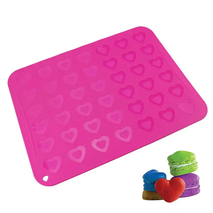 Pink heart silicone macaron baking mat kitchen cookie mold