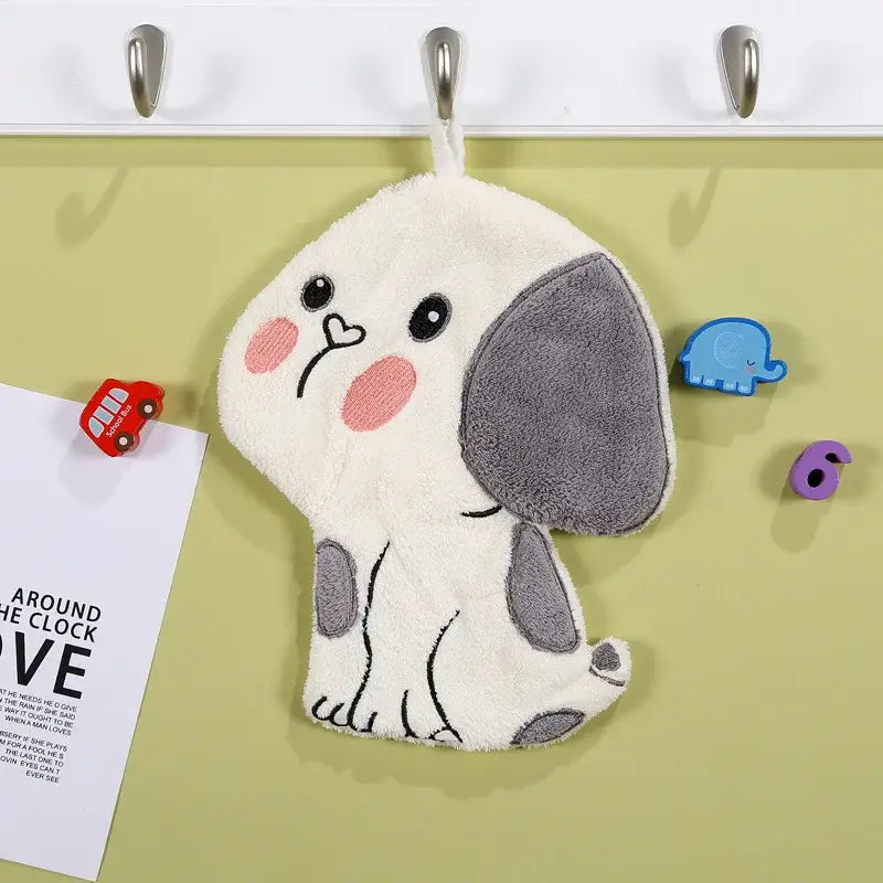 Pink lamb cartoon animal shape hand towel bathroom decor