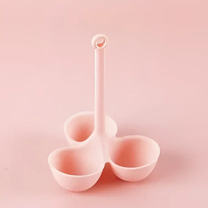 Pink & lavender silicone egg steamer tray kitchen boiler holder