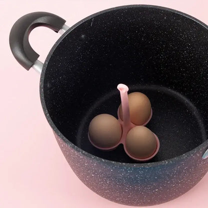 Pink & lavender silicone egg steamer tray kitchen boiler holder