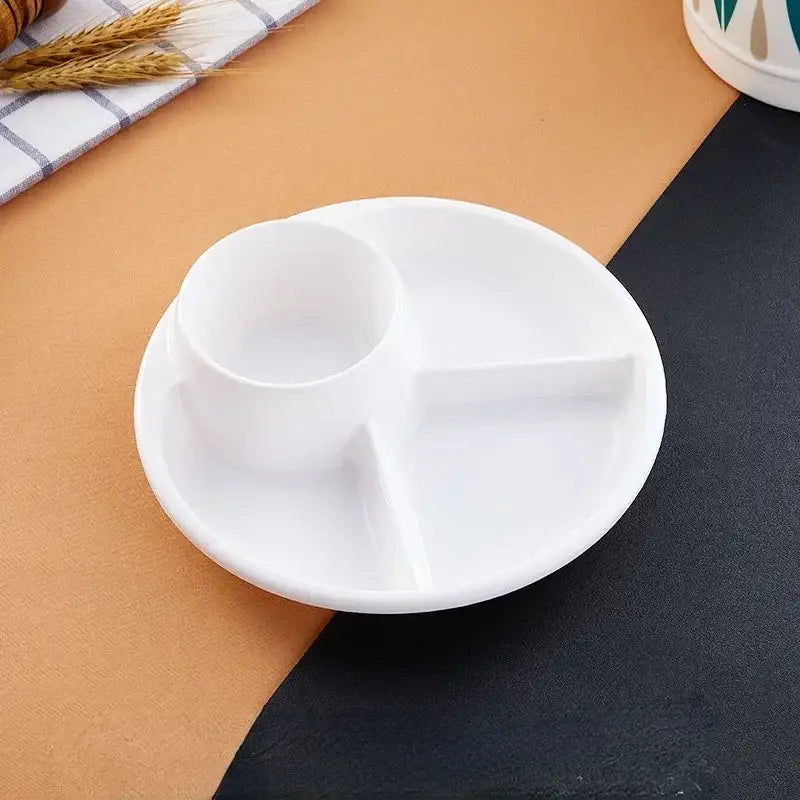Pink plastic portion control plate dining room kids meal tray