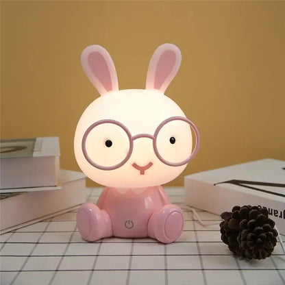 Pink & red cartoon animal night light bedroom table lamp