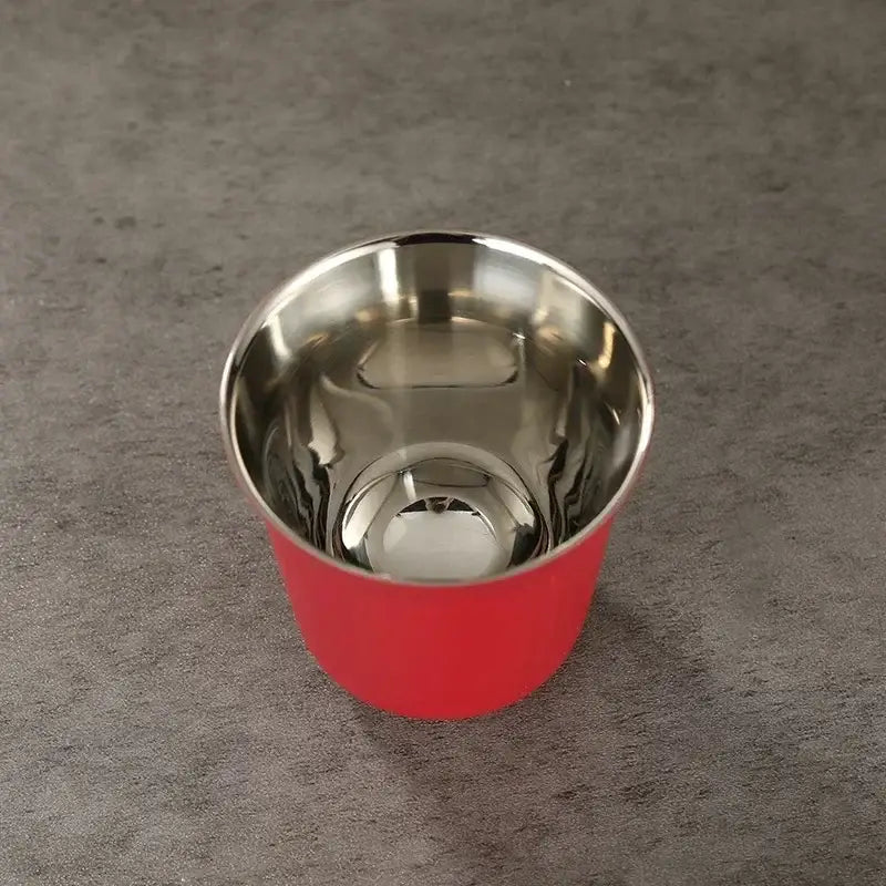 Pink red & green double wall espresso mugs kitchen set of 3