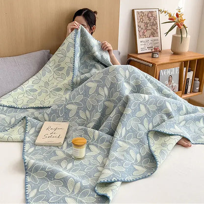 Pink ribbed teddy bear cotton towel blanket bedroom quilt