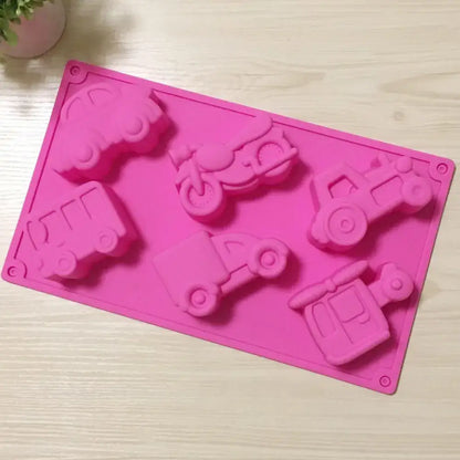 Pink silicone creative airplane car cake mould kitchen baking tool